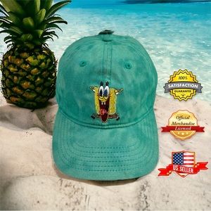 ADULT SpongeBob SquarePants Aqua Blue Tie Dye Hat Cap Adjustable Embroidered NEW